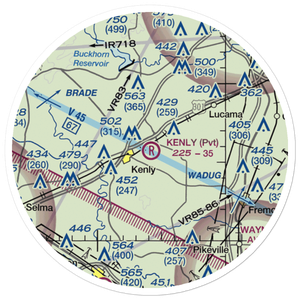 Kenly Airport (7NC3) VFR Sectional Sticker (20 mile)