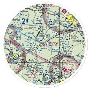 Kenly Airport (7NC3) VFR Sectional Sticker (30 mile)
