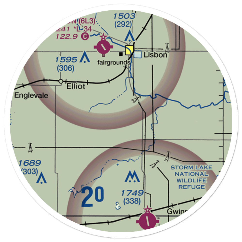 Hiam Private Airport (7NA3) VFR Sectional Sticker (20 mile) 
