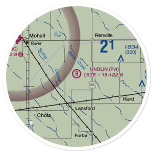 Undlin Airstrip (7NA2) VFR Sectional Sticker (20 mile)