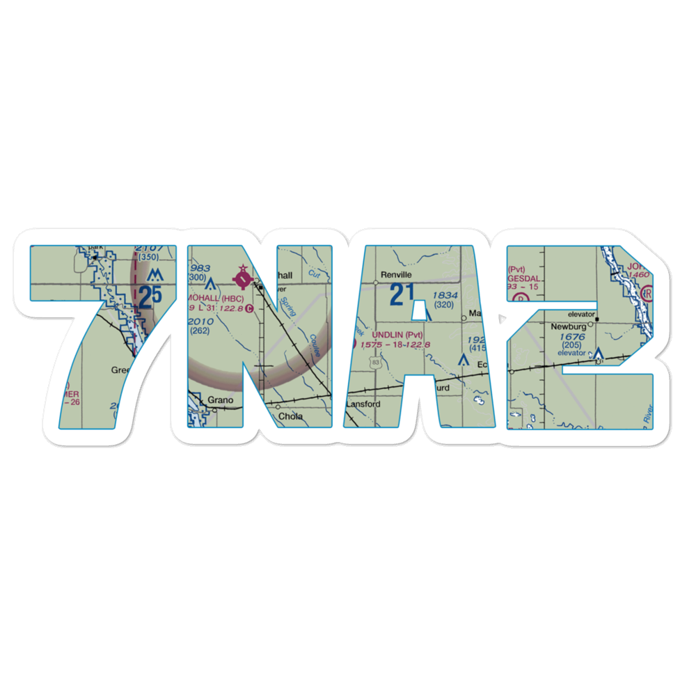 Undlin Airstrip (7NA2) VFR Sectional Sticker 