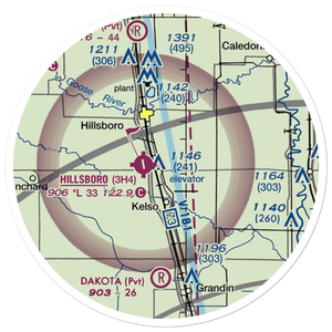 Downs Farm Private Airport (7NA0) VFR Sectional Sticker (20 mile)
