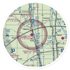 Downs Farm Private Airport (7NA0) VFR Sectional Sticker (30 mile)