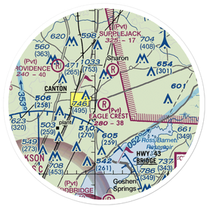 Eagle Crest Estates Airport (7MS1) VFR Sectional Sticker (20 mile)