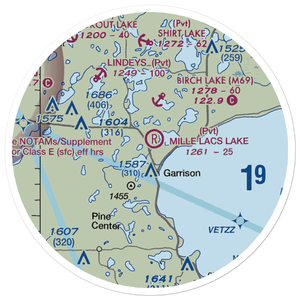 Mille Lacs Lake Resort Airport (7MN4) VFR Sectional Sticker (20 mile)