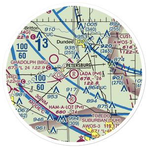 Lada Airport (7MI5) VFR Sectional Sticker (20 mile)