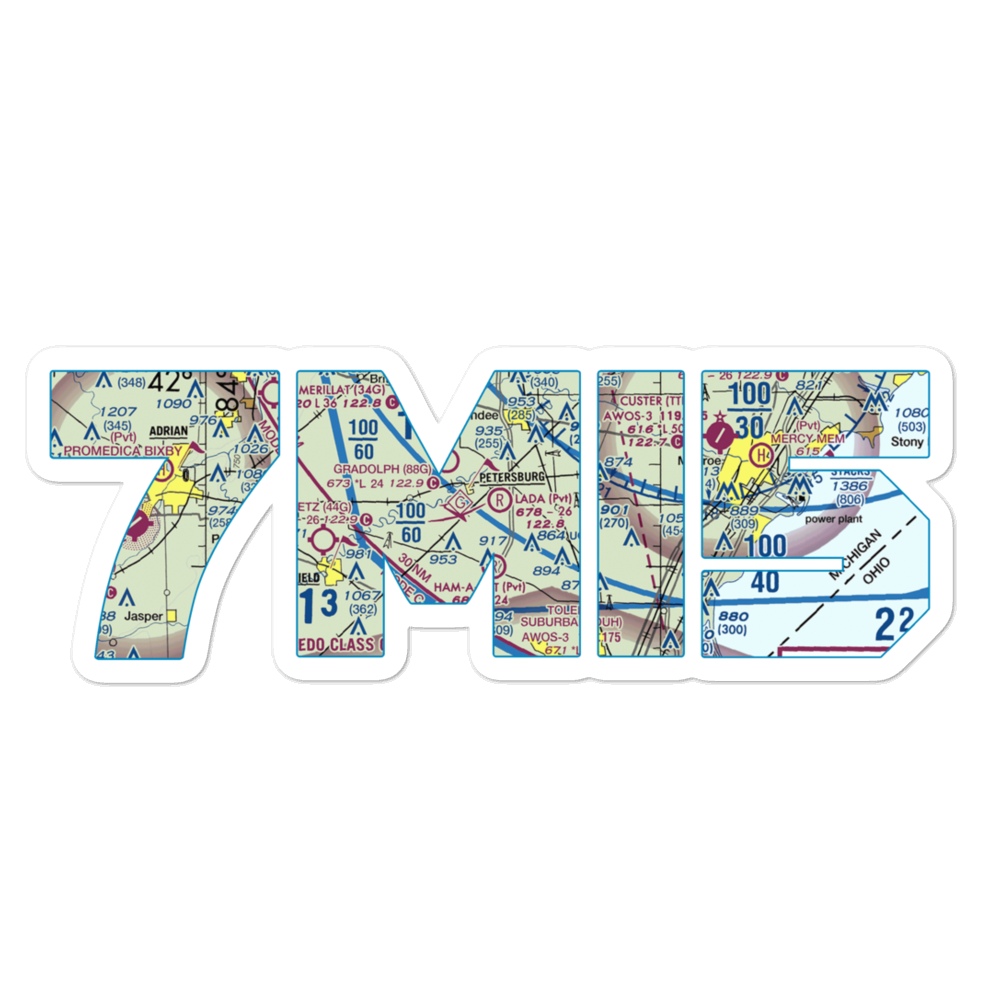 Lada Airport (7MI5) VFR Sectional Sticker 