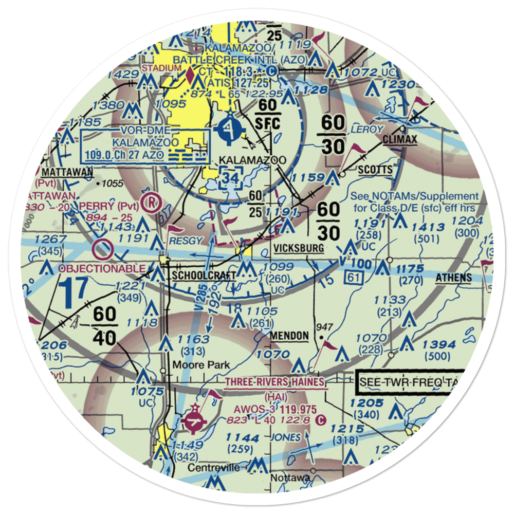 Thrall Lake Airport (7MI3) VFR Sectional Sticker (30 mile) 