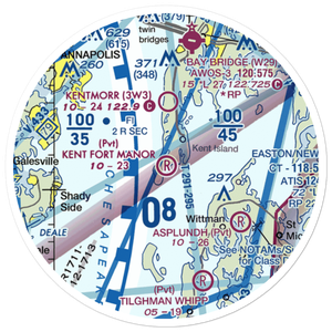 Kent Fort Manor Airport (7MD8) VFR Sectional Sticker (20 mile)