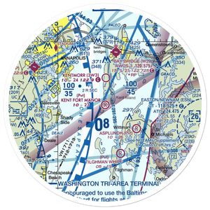 Kent Fort Manor Airport (7MD8) VFR Sectional Sticker (30 mile)