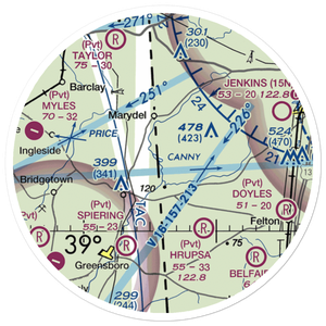 Our Domain Airport (7MD0) VFR Sectional Sticker (20 mile)