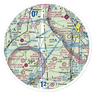 Our Domain Airport (7MD0) VFR Sectional Sticker (30 mile)