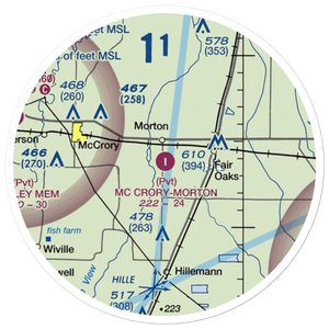 Mc Crory/Morton Airport (2AR4) VFR Sectional Sticker (20 mile)