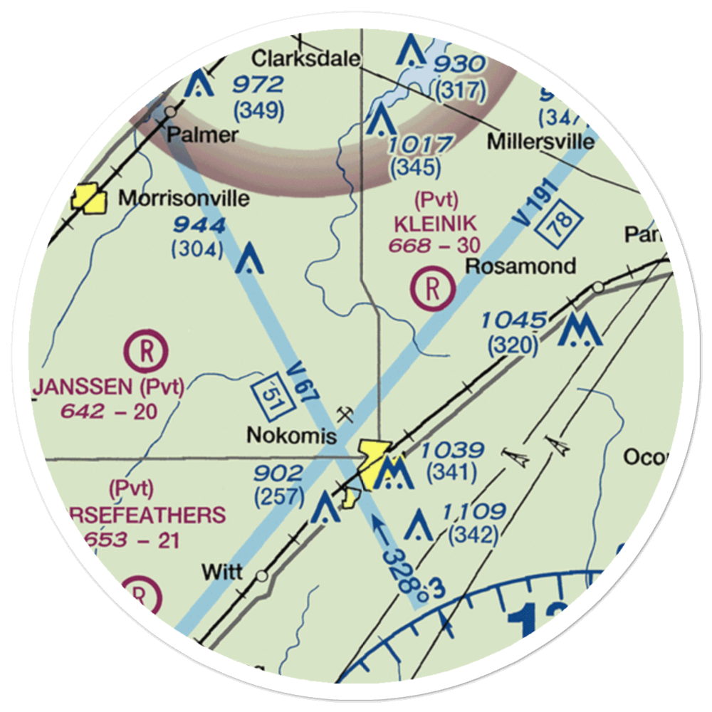 Dahler Airport (7LL8) VFR Sectional Sticker (20 mile) 