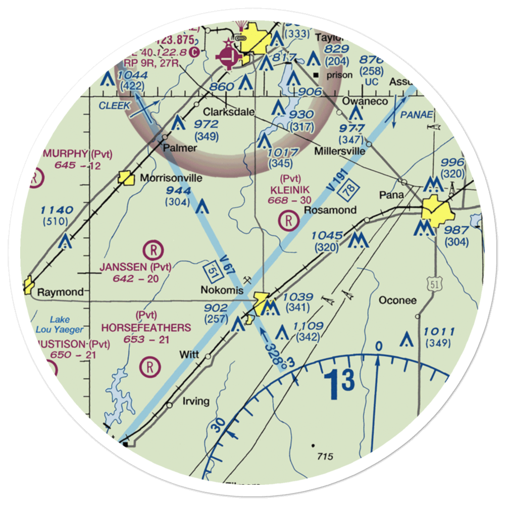 Dahler Airport (7LL8) VFR Sectional Sticker (30 mile) 