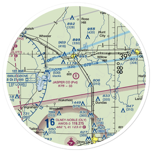 Jasper County Flying Club Airport (7LL3) VFR Sectional Sticker (30 mile)
