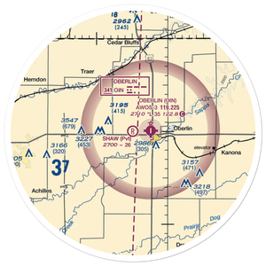 Shaw Aerial Spraying Airport (7KS8) VFR Sectional Sticker (30 mile)