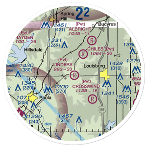 Linders Cow-Chip Airport (7KS6) VFR Sectional Sticker (20 mile)