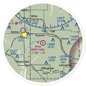 Bent Nail Ranch Airport (7KS4) VFR Sectional Sticker (20 mile)