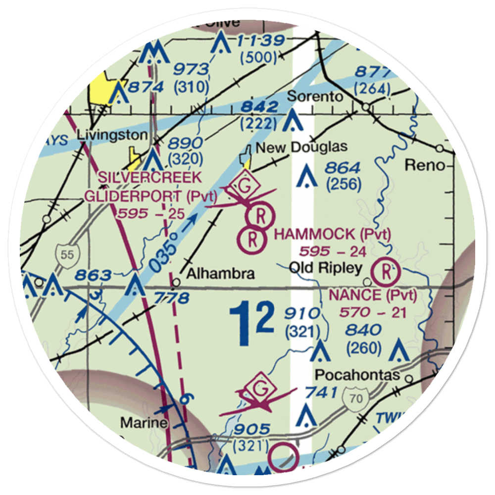Hammock Field (7IS7) VFR Sectional Sticker (20 mile) 