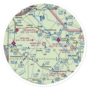 Myers Farm Airport (7IN6) VFR Sectional Sticker (30 mile)