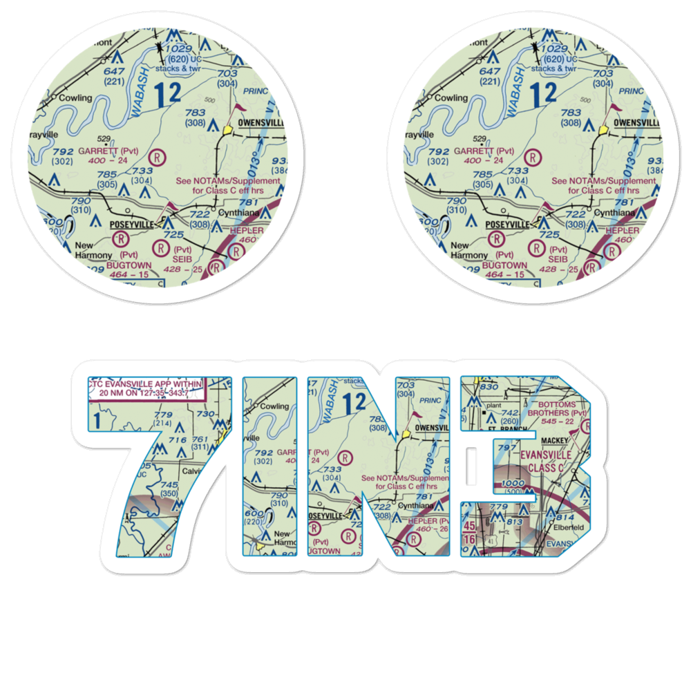 Garrett Field (7IN3) VFR Sectional Sticker Pack 