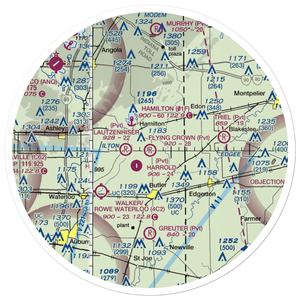 Flying Crown Airport (7IN2) VFR Sectional Sticker (30 mile)