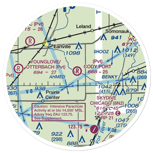 Cody Port RLA Restricted Landing Area (7IL8) VFR Sectional Sticker (20 mile)
