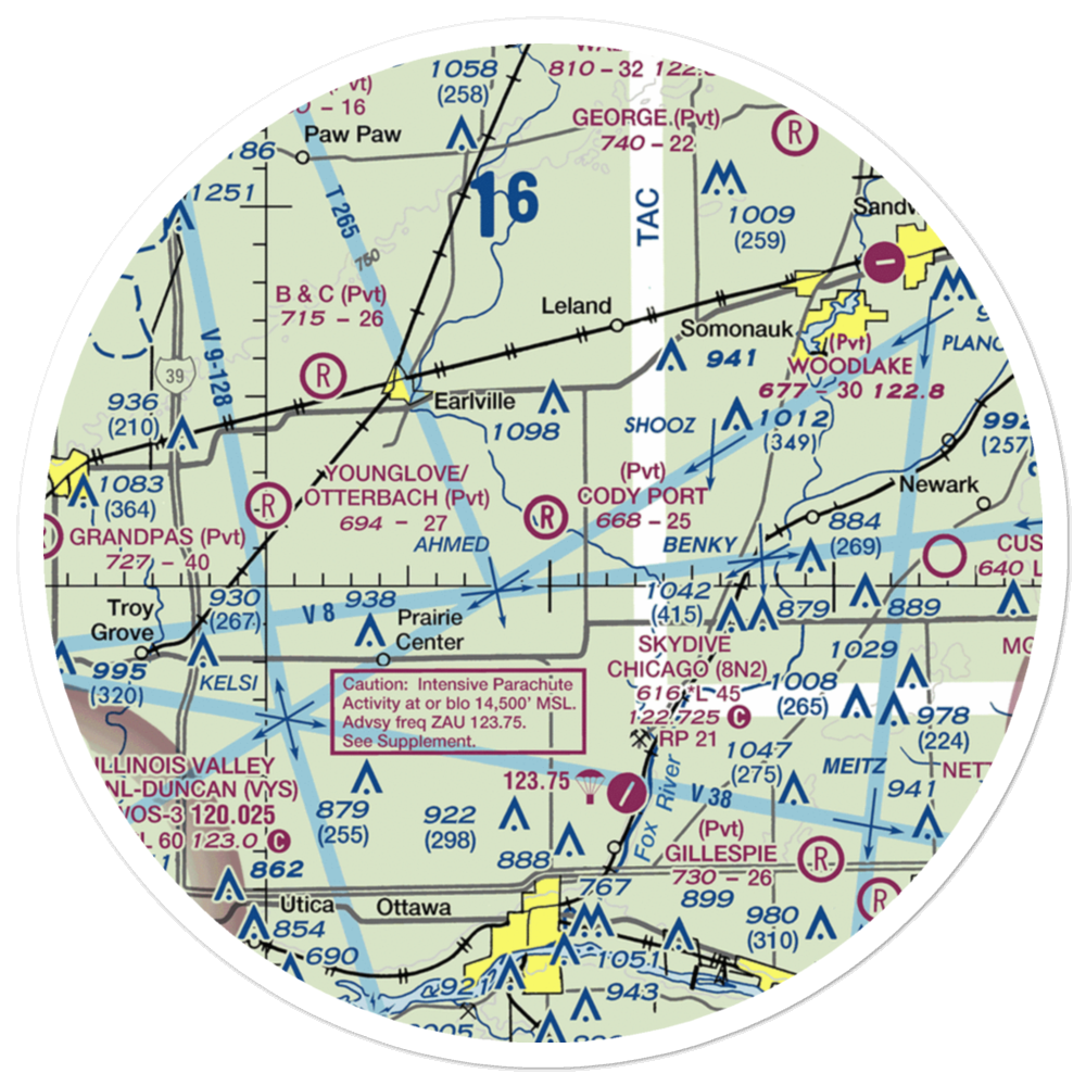 Cody Port RLA Restricted Landing Area (7IL8) VFR Sectional Sticker (30 mile) 