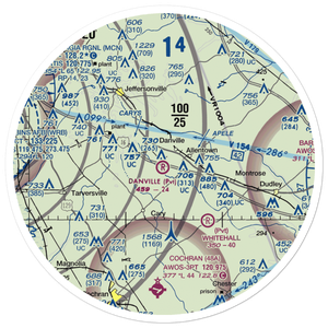 Danville Airpark (7GA4) VFR Sectional Sticker (30 mile)