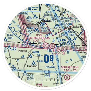 Estherbrook Aerodrome (7FD9) VFR Sectional Sticker (20 mile)