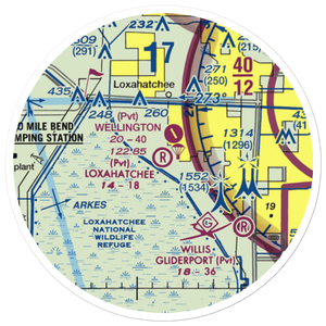 Loxahatchee Airport (7FD6) VFR Sectional Sticker (20 mile)