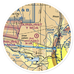 West Pueblo Airport (7CO8) VFR Sectional Sticker (20 mile)