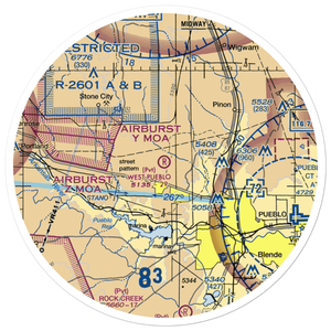 West Pueblo Airport (7CO8) VFR Sectional Sticker (30 mile)