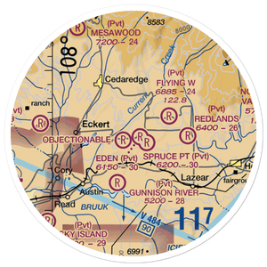Hawkins Ranch Airport (7CO2) VFR Sectional Sticker (20 mile)