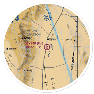 Geyser Ranch Airport (7NV8) VFR Sectional Sticker (20 mile)