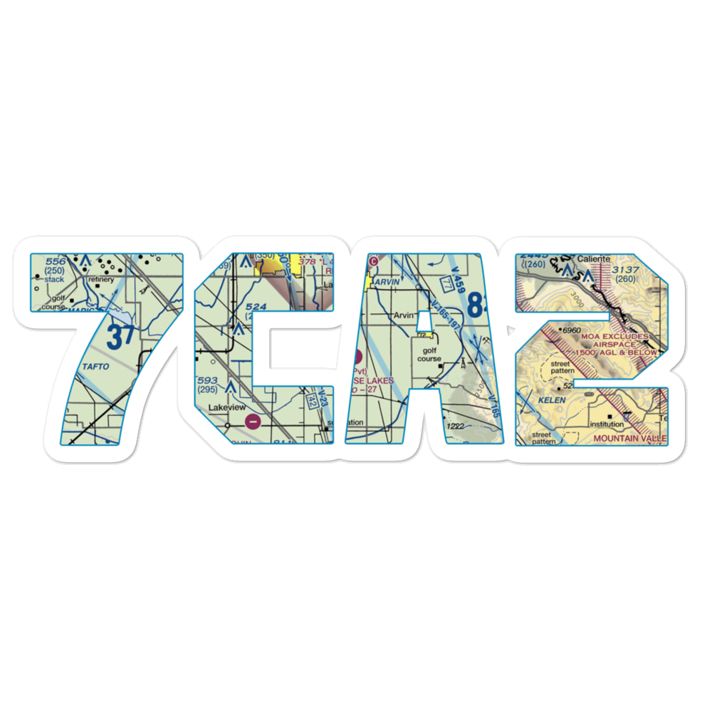 Paradise Lakes Airport (7CA2) VFR Sectional Sticker 