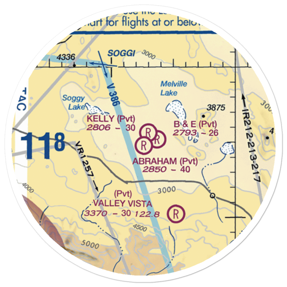 Abraham Ranch Airport (7CA1) VFR Sectional Sticker (20 mile) 