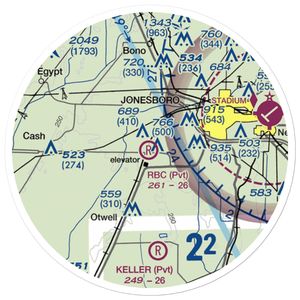 RBC Airport (7AR6) VFR Sectional Sticker (20 mile)