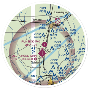 Runsick Flying Service Airport (7AR3) VFR Sectional Sticker (20 mile)