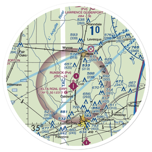 Runsick Flying Service Airport (7AR3) VFR Sectional Sticker (30 mile)
