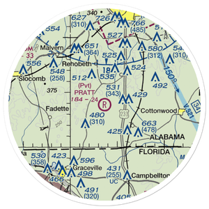 Pratt Landing Airport (7AL7) VFR Sectional Sticker (20 mile)