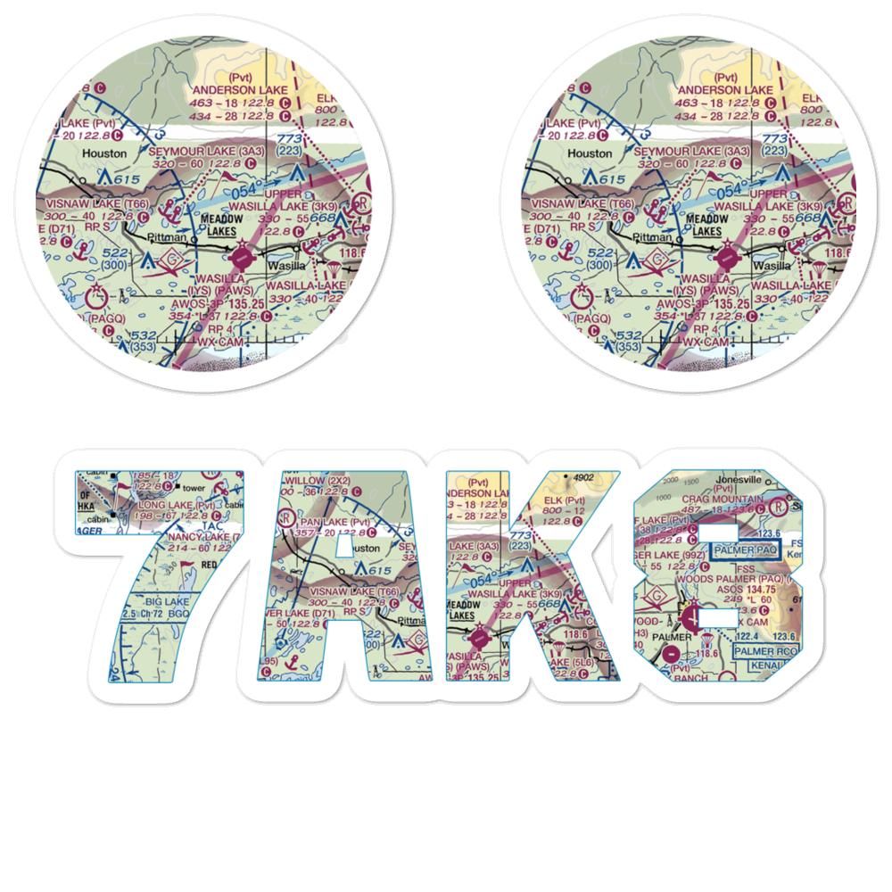 Hess Airport (7AK8) VFR Sectional Sticker Pack 