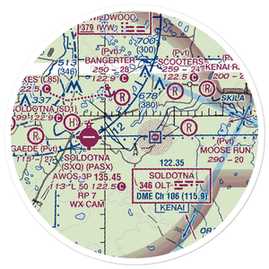 Dan France Airport (7AK6) VFR Sectional Sticker (20 mile)