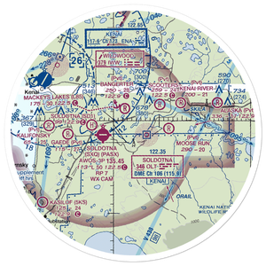 Dan France Airport (7AK6) VFR Sectional Sticker (30 mile)