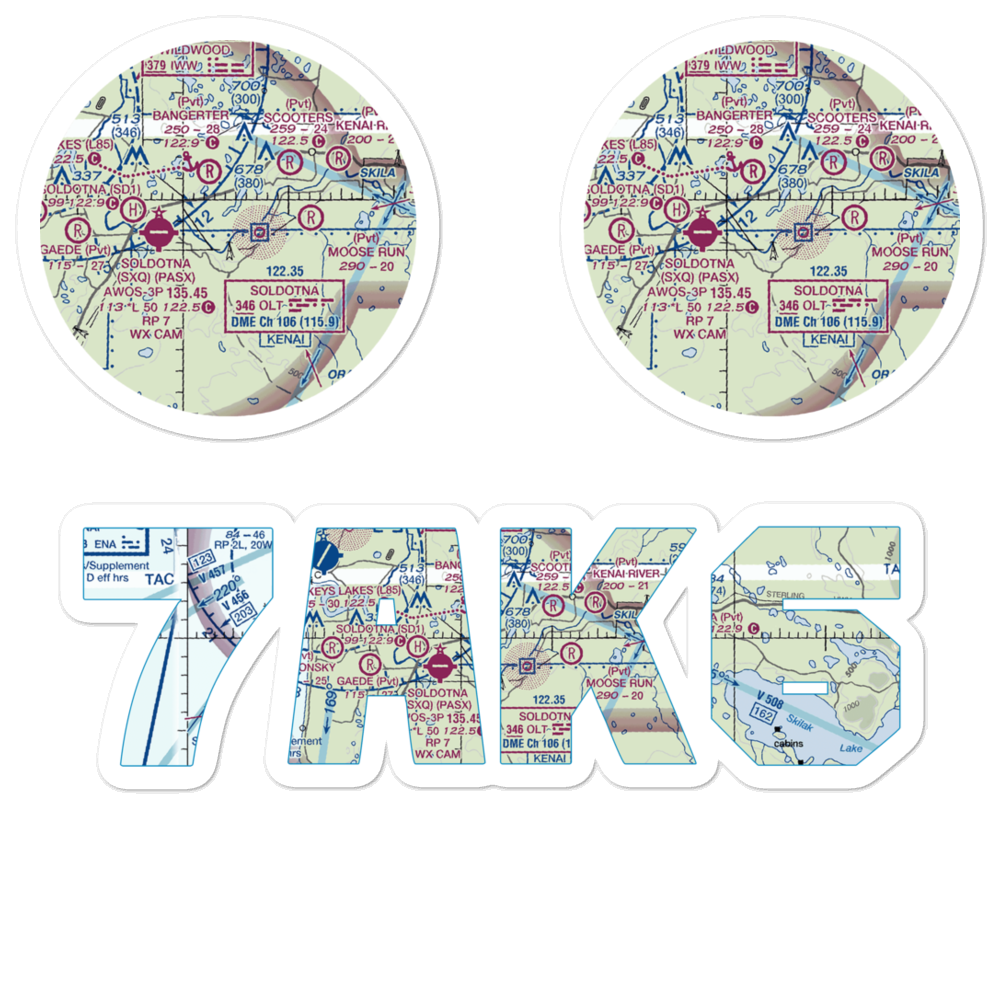 Dan France Airport (7AK6) VFR Sectional Sticker Pack 