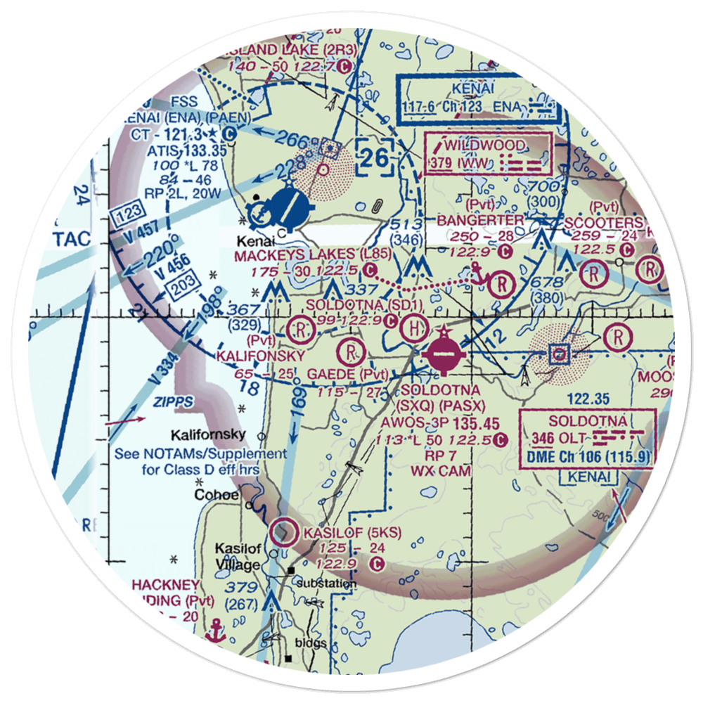 Gaede Airport (7AK3) VFR Sectional Sticker (30 mile) 
