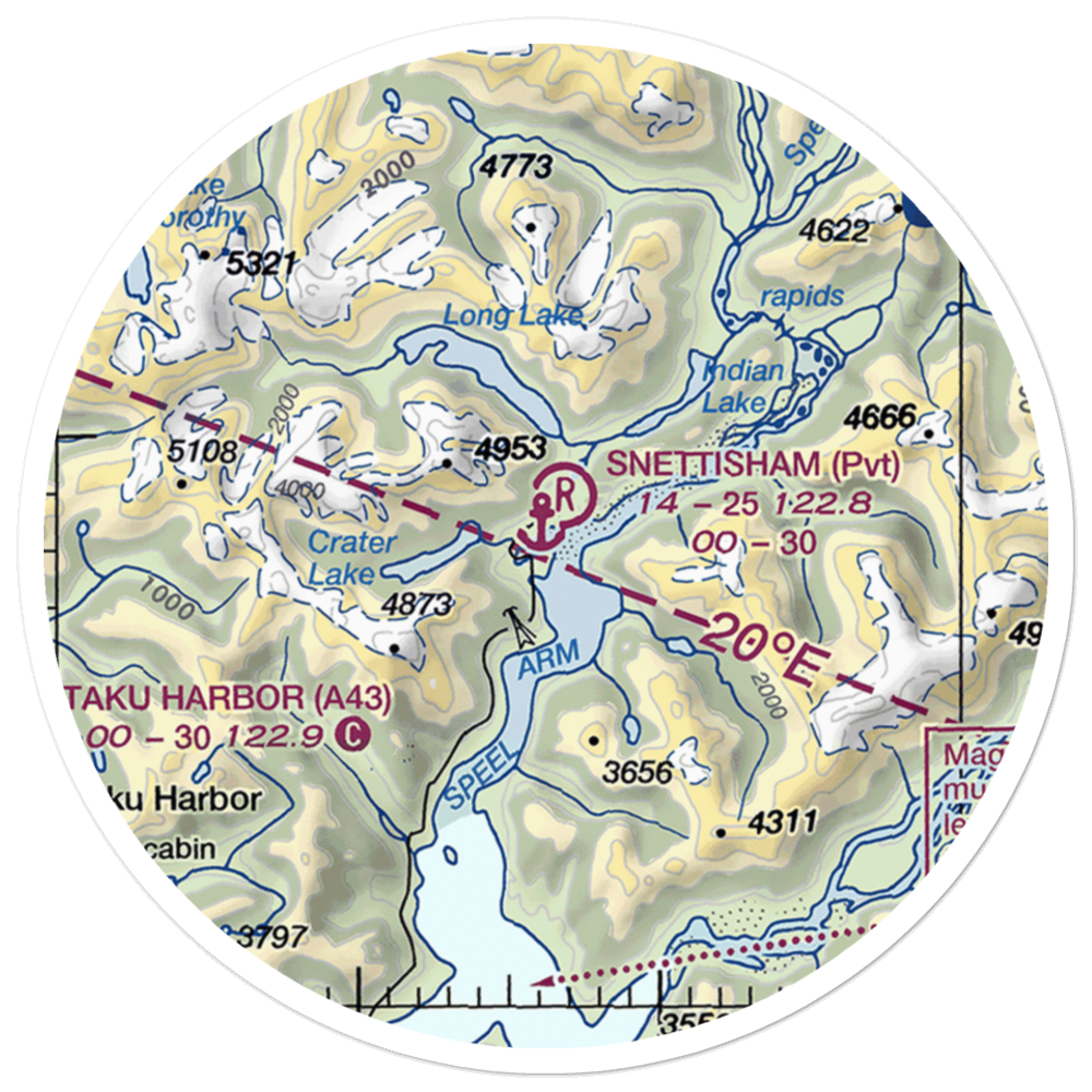 Snettisham Airport (7AK2) VFR Sectional Sticker (20 mile) 