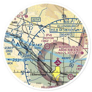 Ellensburg (Rotor Ranch) Airport (79WT) VFR Sectional Sticker (20 mile)