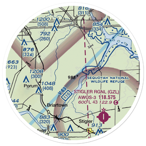 Little River Ranch Airport (79OK) VFR Sectional Sticker (20 mile)
